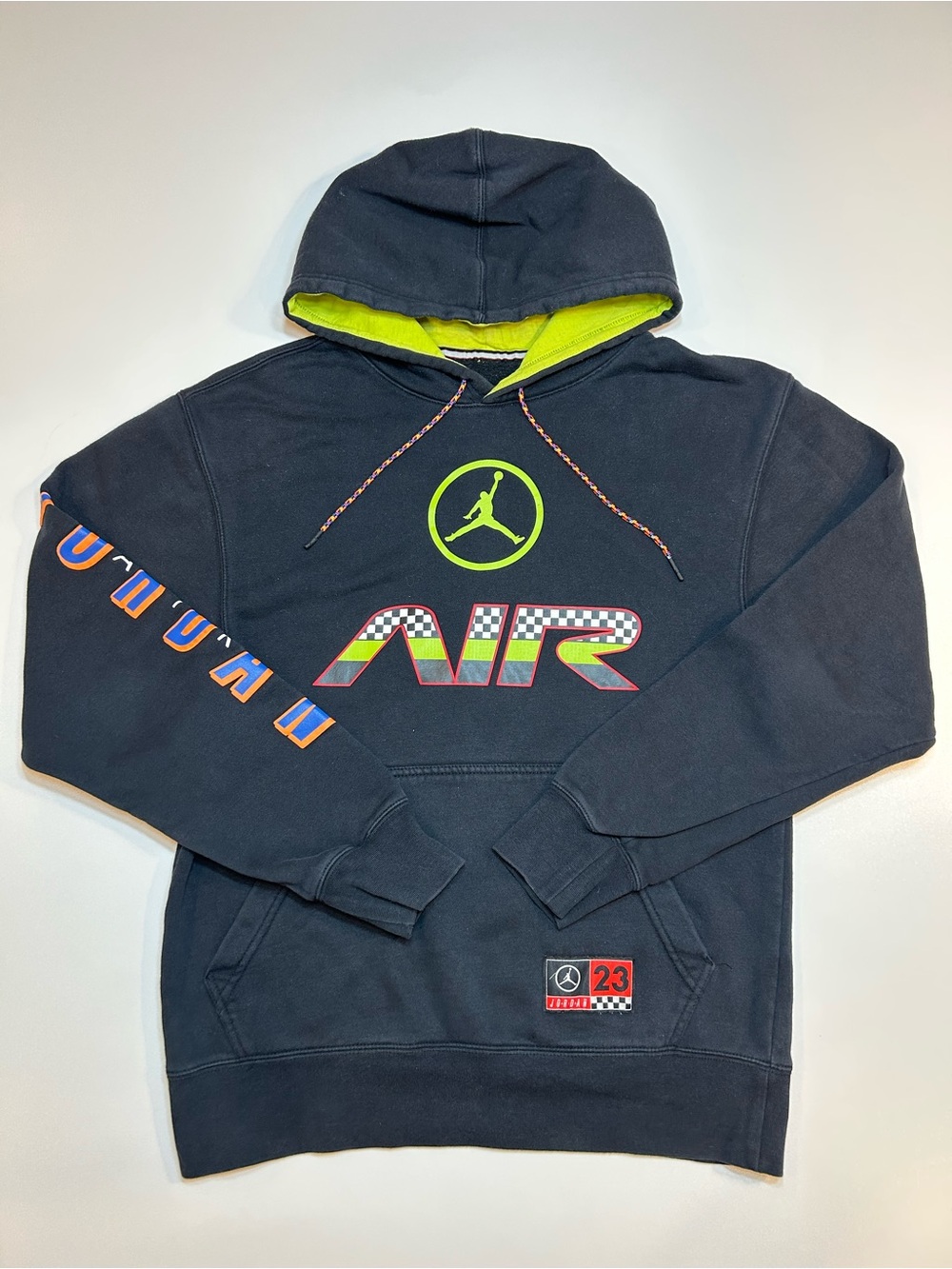 Jordan Sport DNA HBR Pullover Hoodie Black Cyber Lime Motorsport Racing